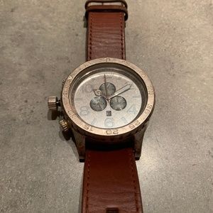 Nixon 51-30 Antiqued Stainless + Leather
